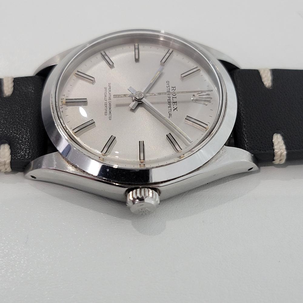  Mens Rolex Oyster Perpetual Ref 1002 34mm Automatic 1970s Swiss Vintage RA379 Pour hommes 