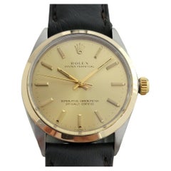 Mens Rolex Oyster Perpetual Ref 1002 34mm Gold Bezel Automatic 1960s Swiss RA378