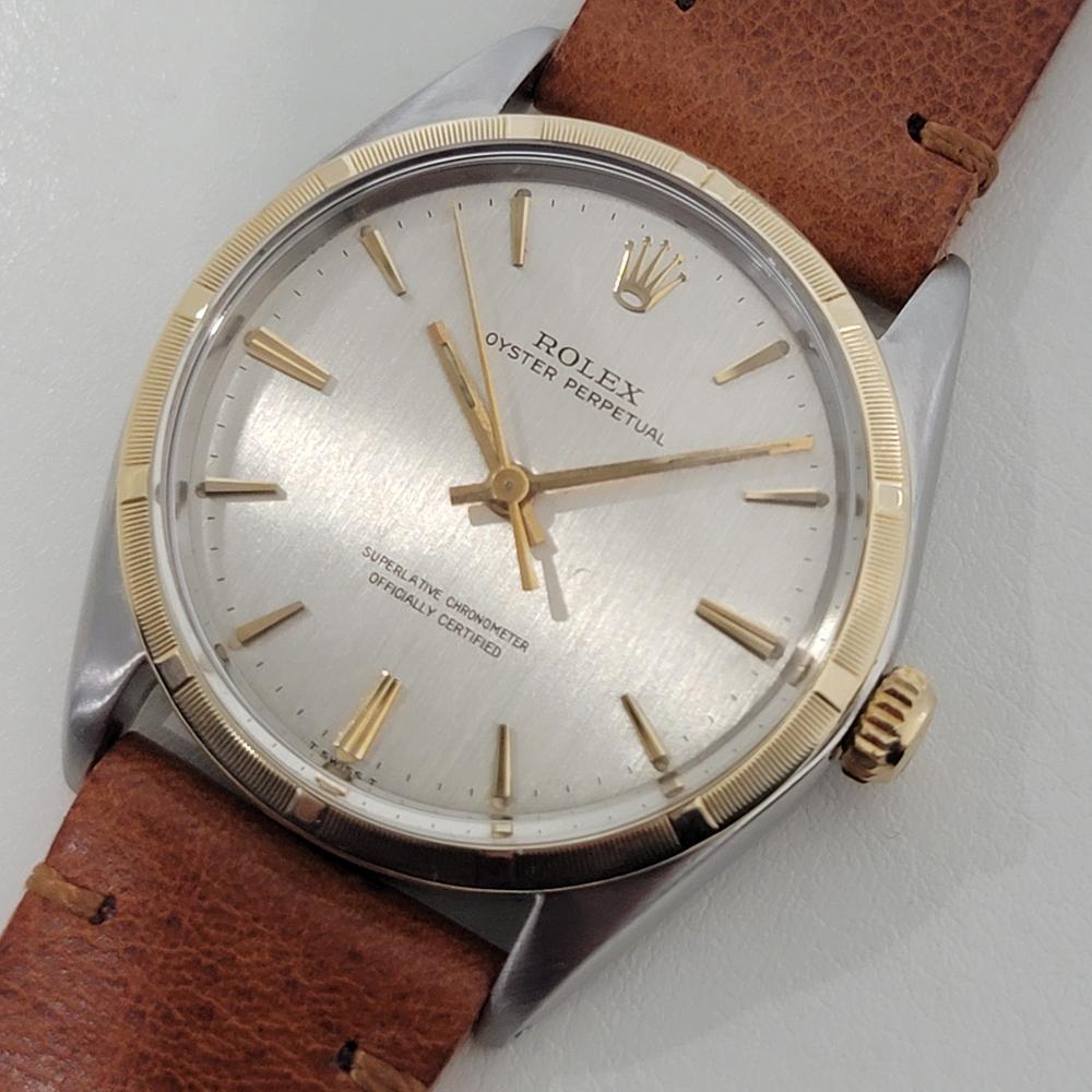 Men's Mens Rolex Oyster Perpetual Ref 1003 34mm 14k Gold SS Automatic 1960s NA129