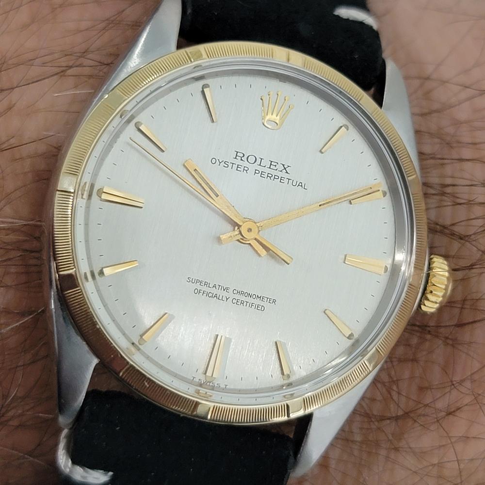 Mens Rolex Oyster Perpetual Ref 1003 34mm 14k Gold SS Automatic 1960s NA129B 9