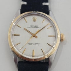 Mens Rolex Oyster Perpetual Ref 1003 34mm 14k Gold SS Automatic 1960s NA129B