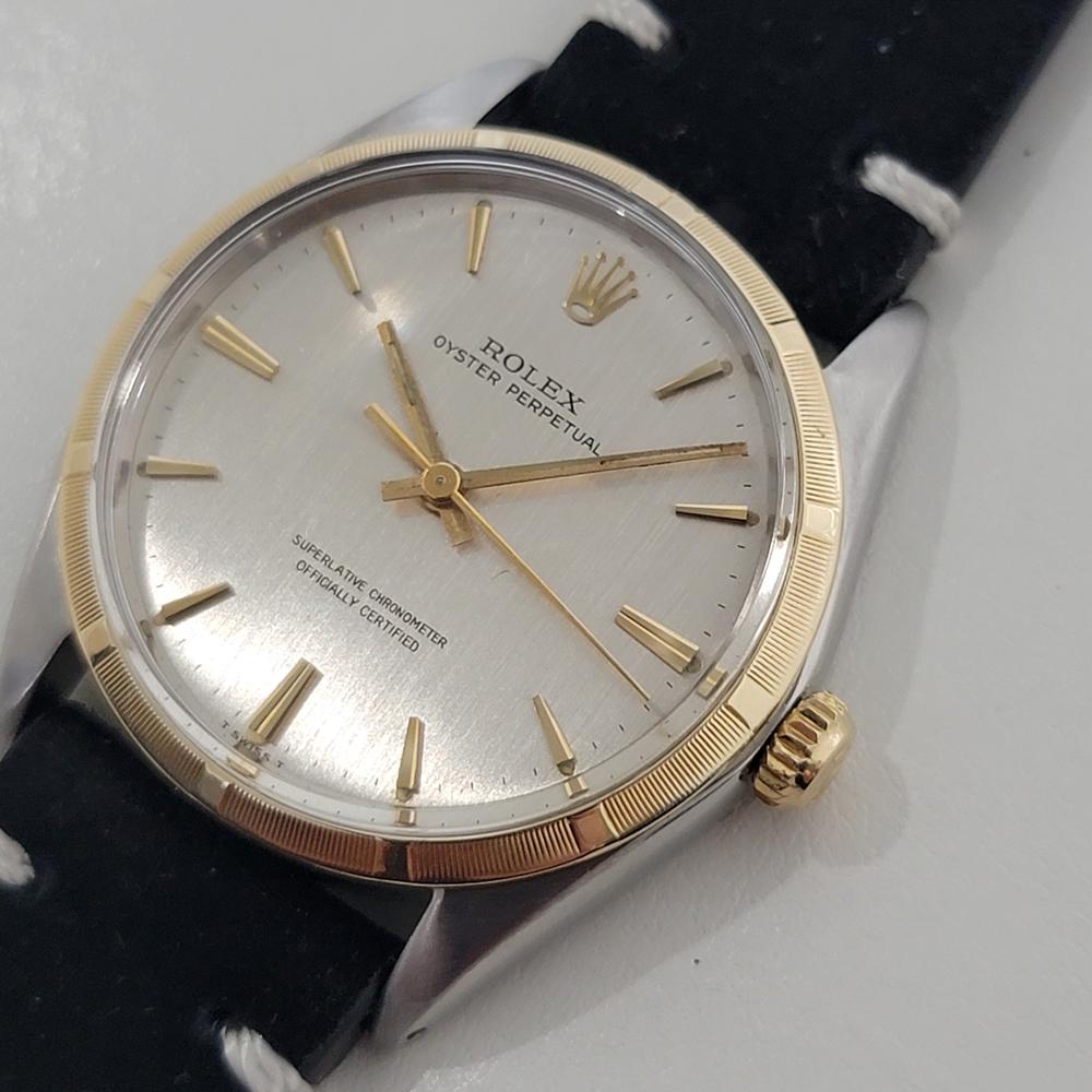 Men's Mens Rolex Oyster Perpetual Ref 1003 34mm 14k Gold SS Automatic 1960s NA129B