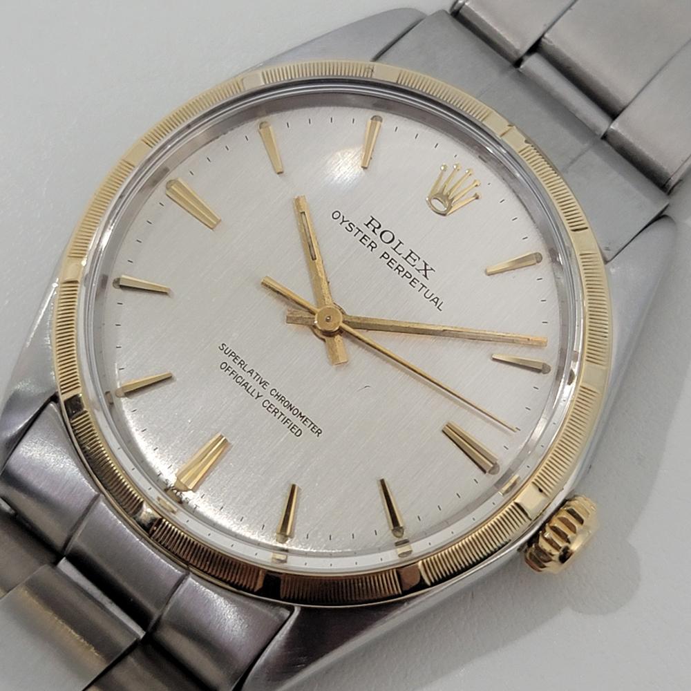 Men's Mens Rolex Oyster Perpetual Ref 1003 34mm 14k Gold SS Automatic 1960s NA129S