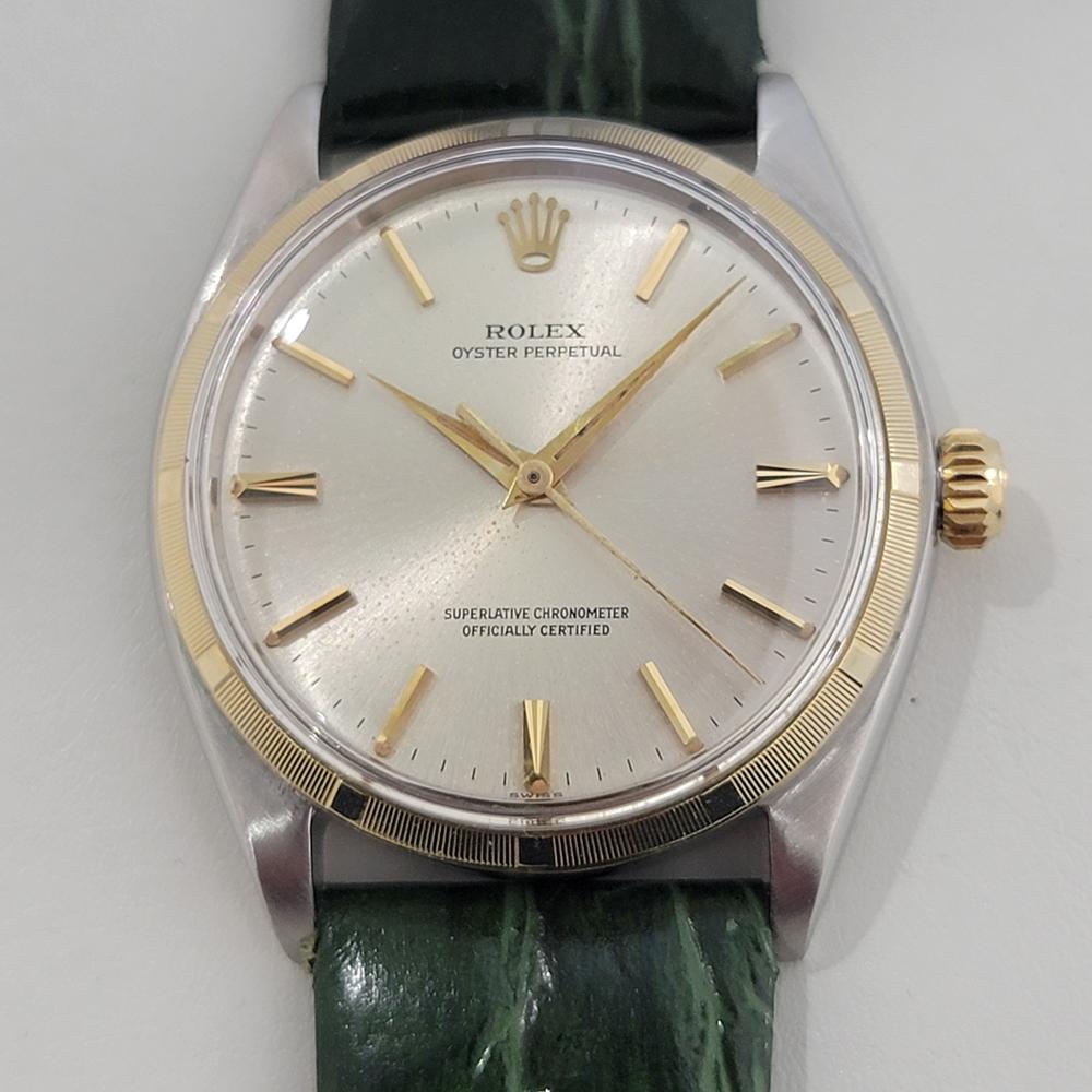 Classico d'epoca, Rolex Oyster Precision ref.1003 automatico da uomo in oro 14k e acciaio inossidabile, 1962 circa, in eccellenti condizioni di funzionamento. Verificato autentico da un maestro orologiaio. Splendido quadrante firmato Rolex, indici a