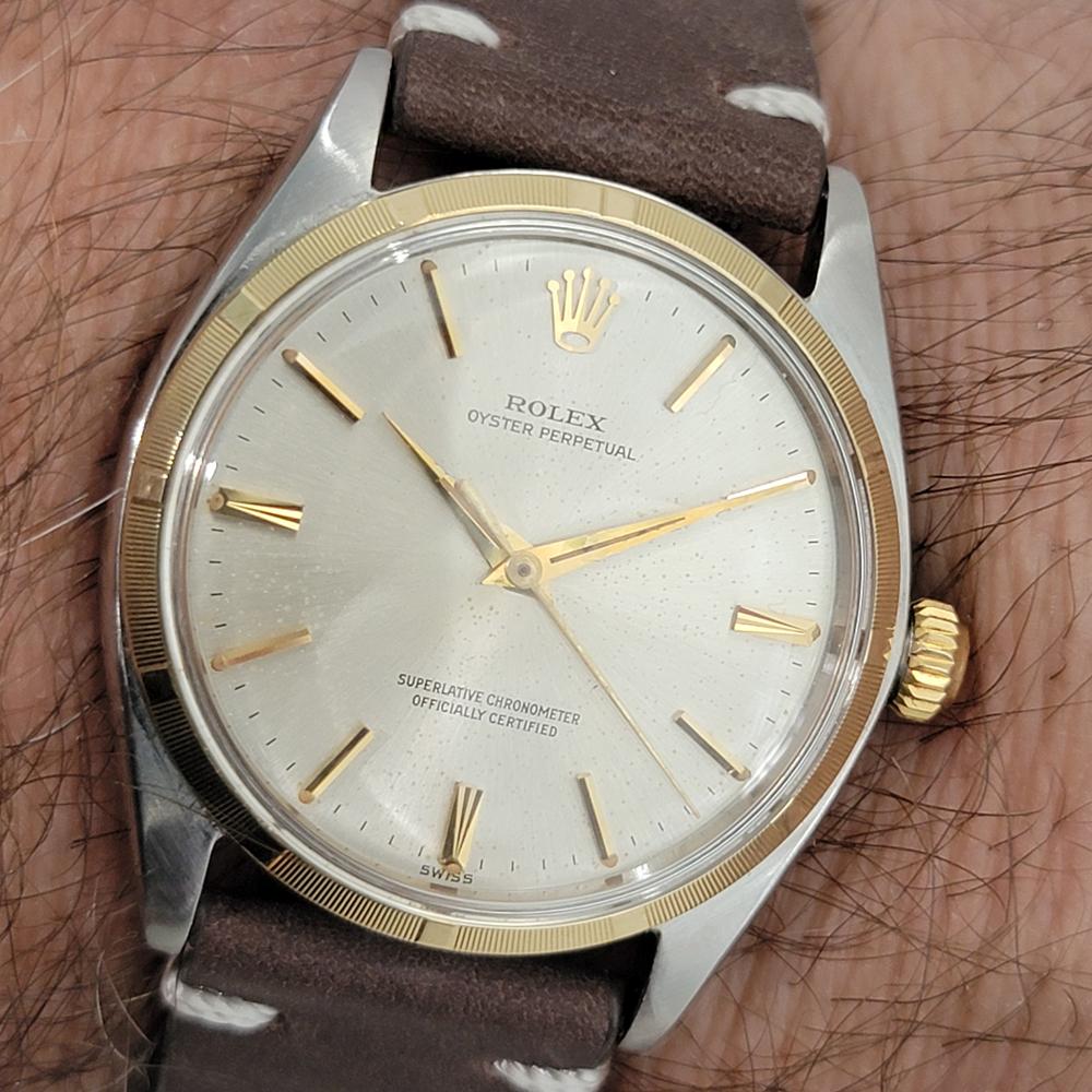 Mens Rolex Oyster Perpetual Ref 1003 34mm 14k Gold SS Automatic 1960s RA435B 9
