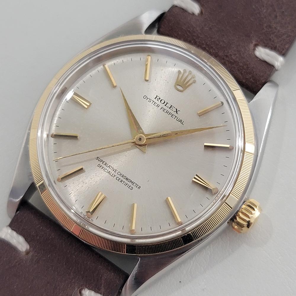 Men's Mens Rolex Oyster Perpetual Ref 1003 34mm 14k Gold SS Automatic 1960s RA435B