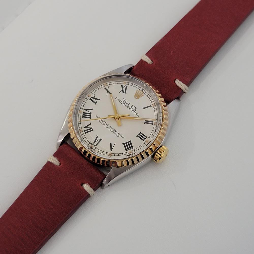 Men's Mens Rolex Oyster Perpetual Ref 1003 34mm 18k SS 1960s Swiss Automatic RA216R For Sale