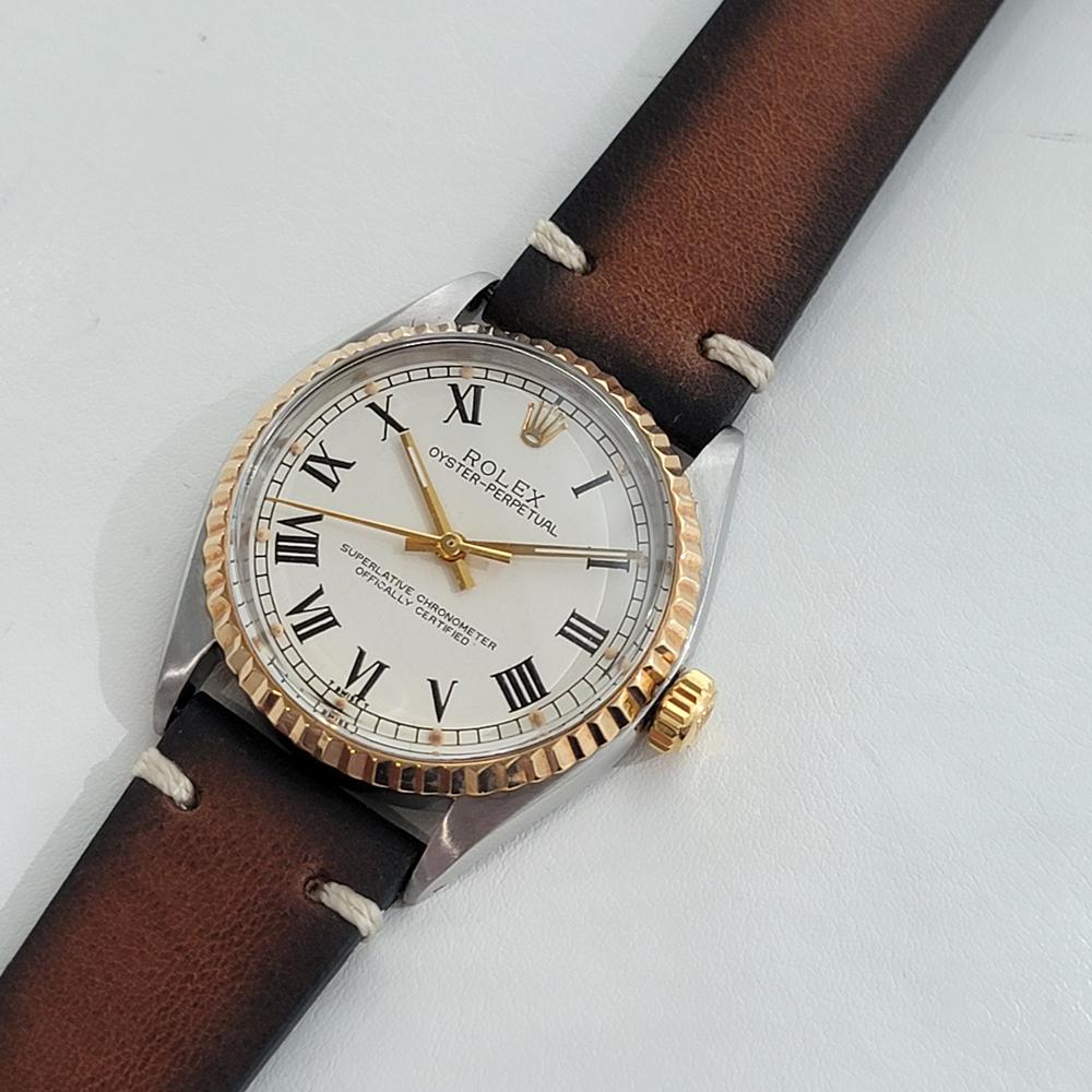 Mens Rolex Oyster Perpetual Ref 1003 18k SS Automatic 1960s Vintage RA216 For Sale 1
