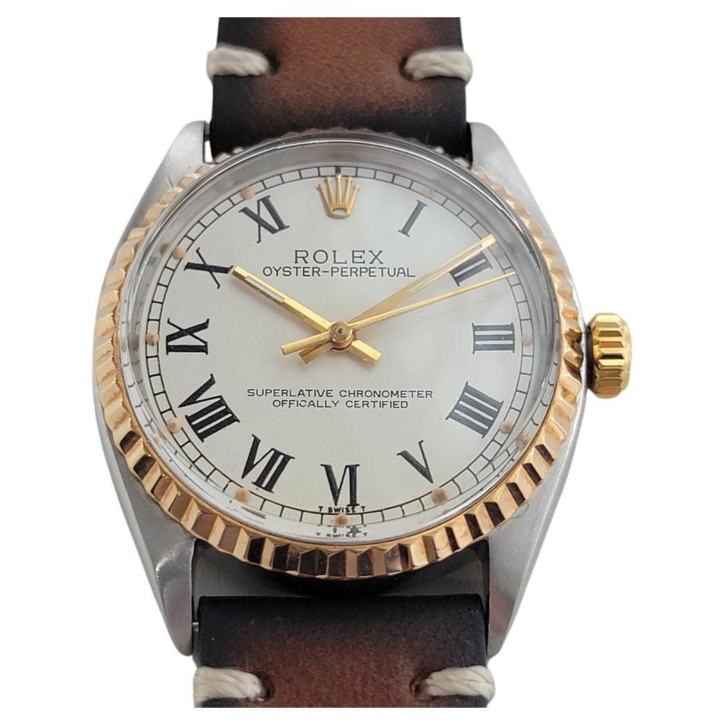 Mens Rolex Oyster Perpetual Ref 1003 18k SS Automatic 1960s Vintage RA216 For Sale