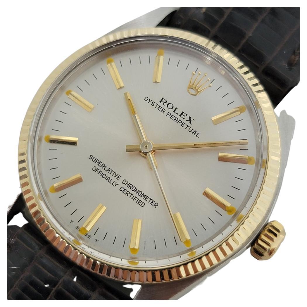 Mens Rolex Oyster Perpetual Ref 1005 14k Gold SS 1970s w Paper Automatic  RA181 For Sale at 1stDibs | rolex 1005 14k