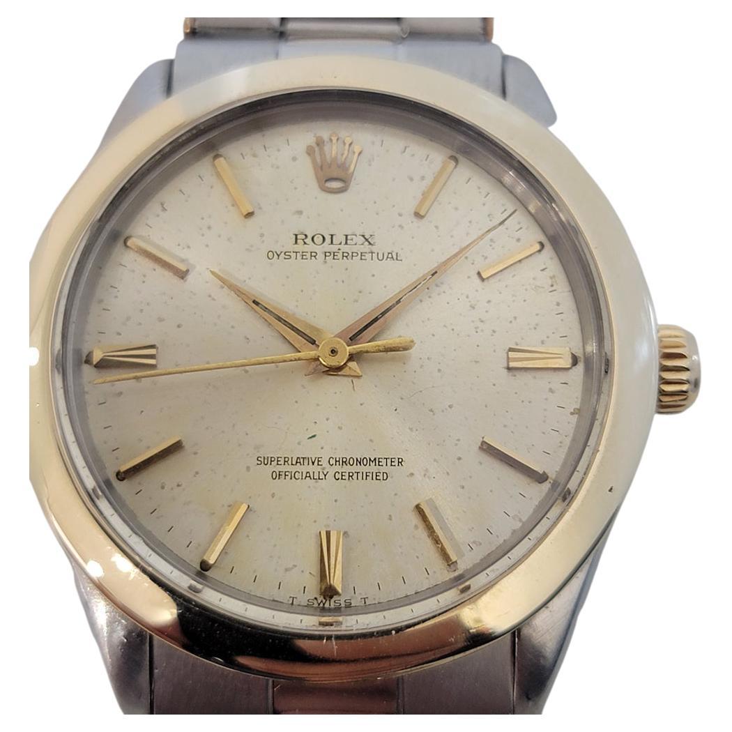 Mens Rolex Oyster Perpetual Ref 1005 14k Gold SS Automatic 1960s Vintage RJC204