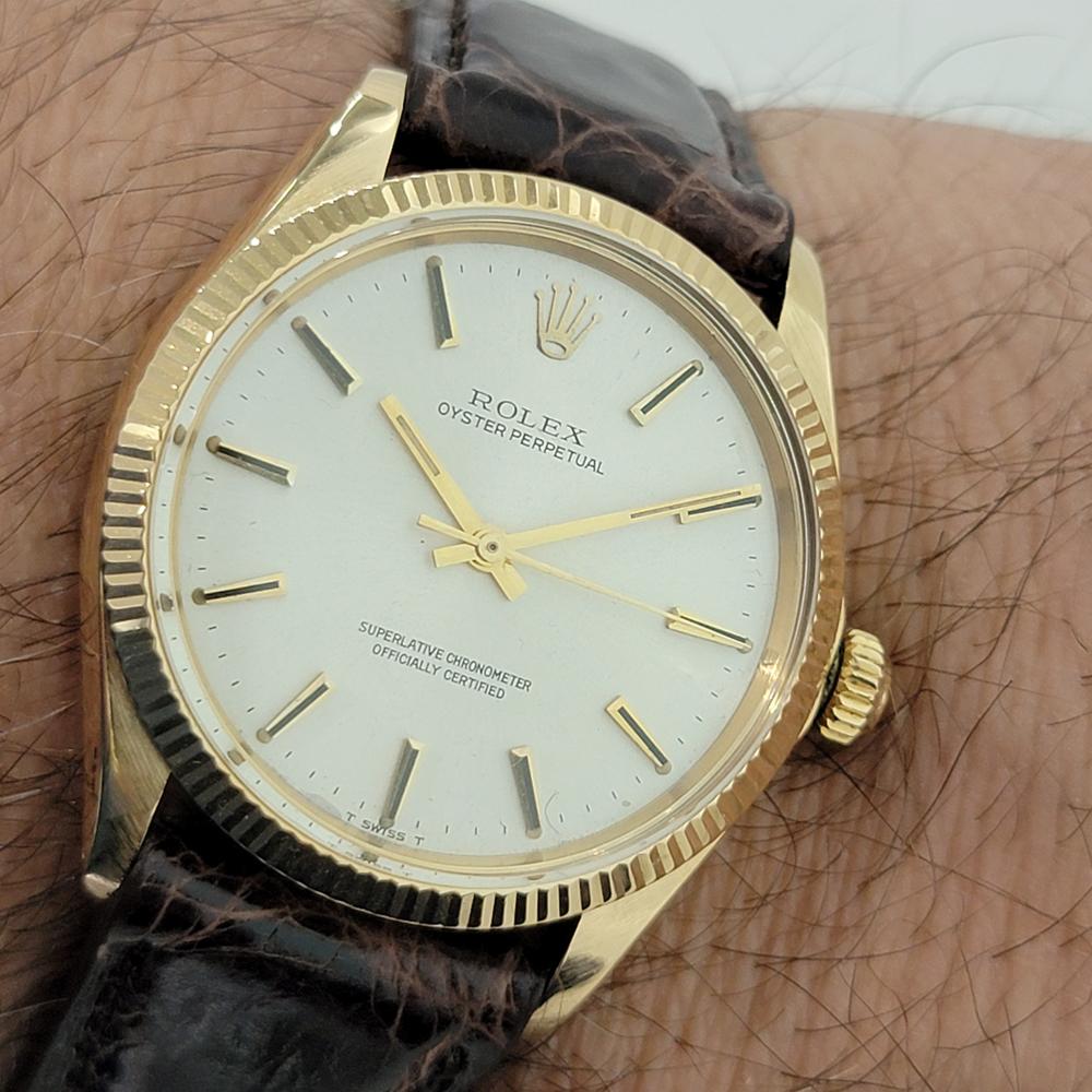 Mens Rolex Oyster Perpetual Ref 1005 18k Gold Automatic 1960s Vintage RA277 6
