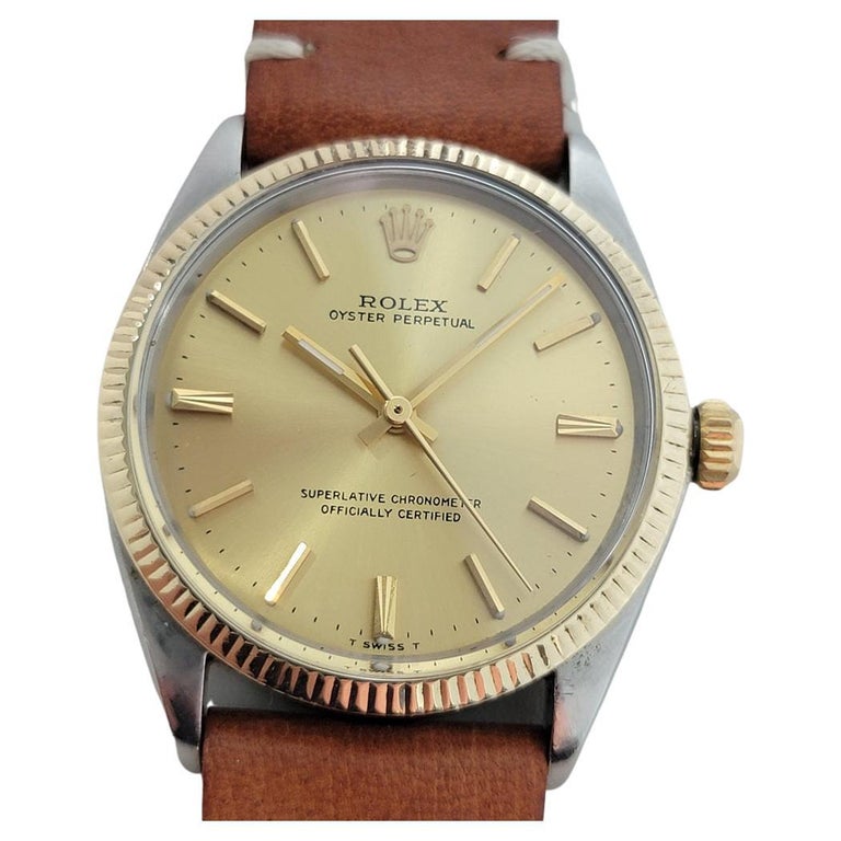 Mens Rolex Oyster Perpetual Ref 1005 18k Gold SS Automatic 1960s Swiss  RA319B For Sale at 1stDibs | rolex 1005 gold, rolex 1005 18k, rolex 1005 14k