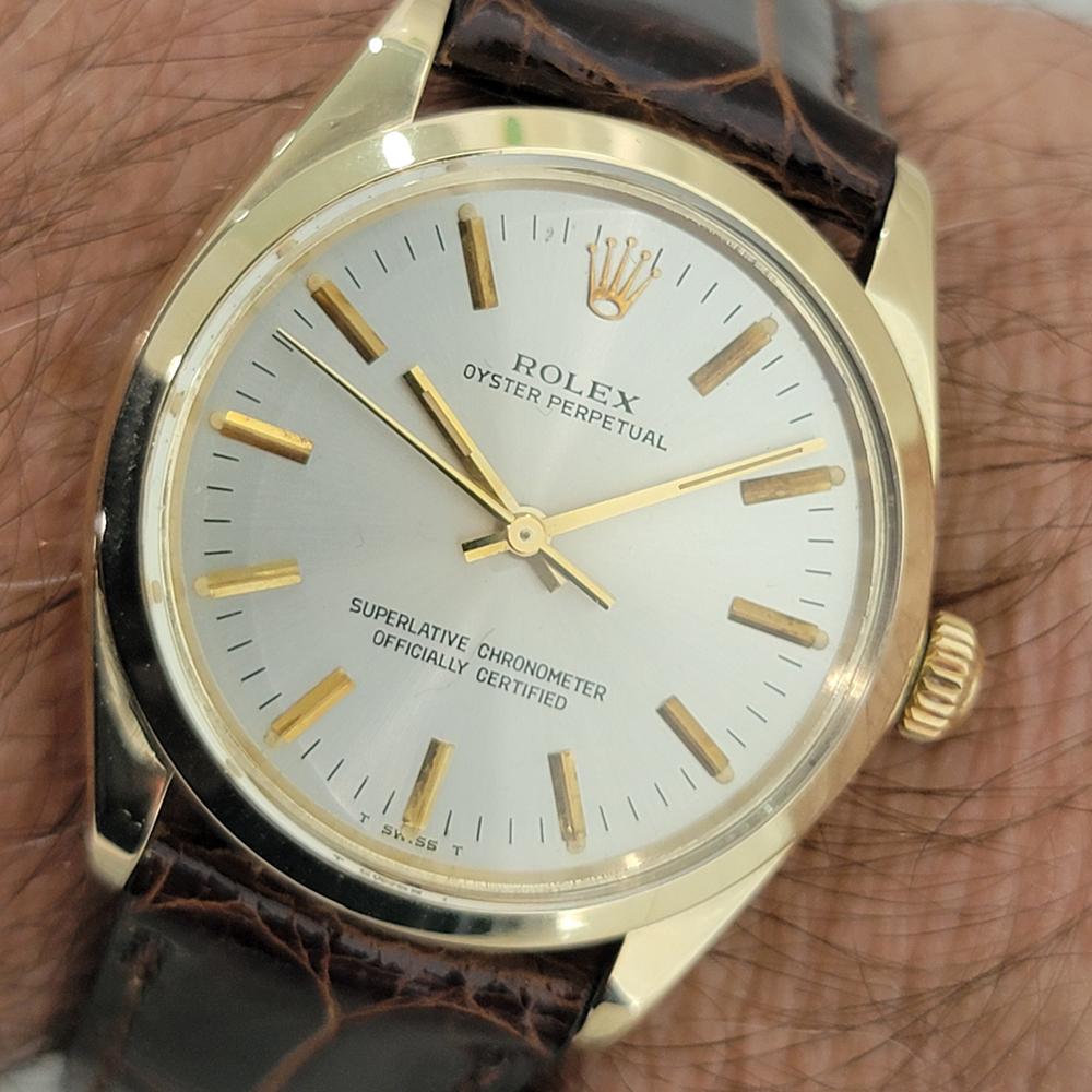 Mens Rolex Oyster Perpetual Ref 1005 34mm 14k Gold Automatic 1970s Swiss RA444B 9