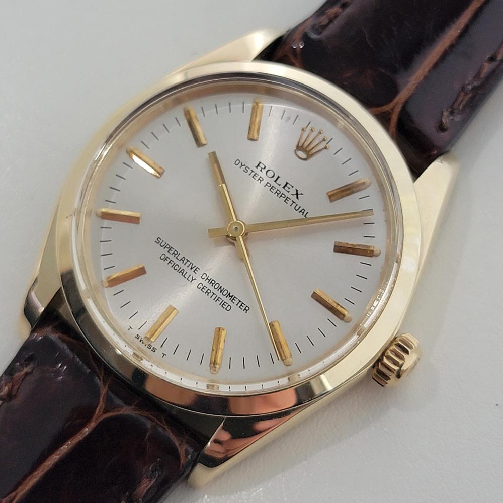 Men's Mens Rolex Oyster Perpetual Ref 1005 34mm 14k Gold Automatic 1970s Swiss RA444B