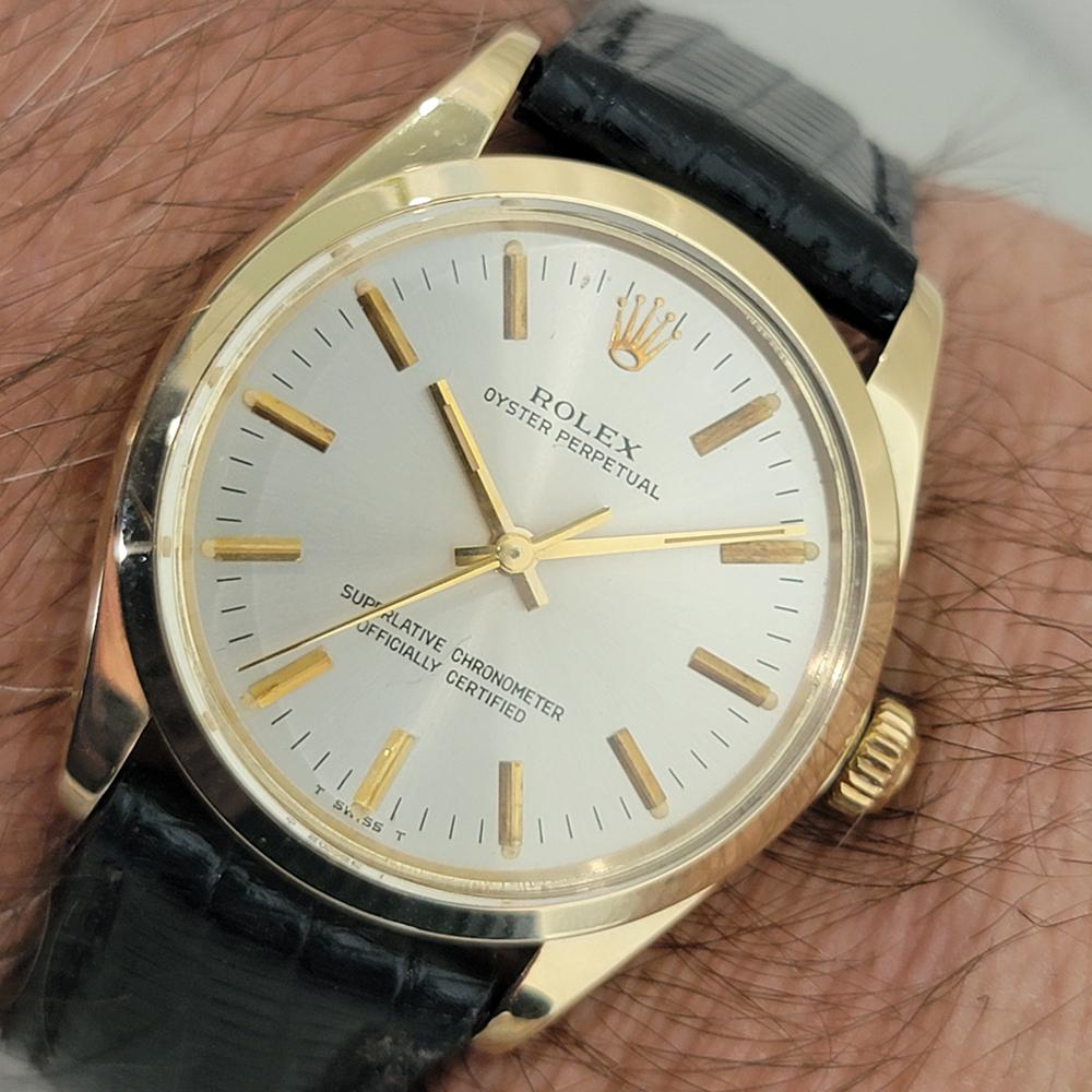 Mens Rolex Oyster Perpetual Ref 1005 34mm 14k Solid Gold Automatic 1970s RA444 9