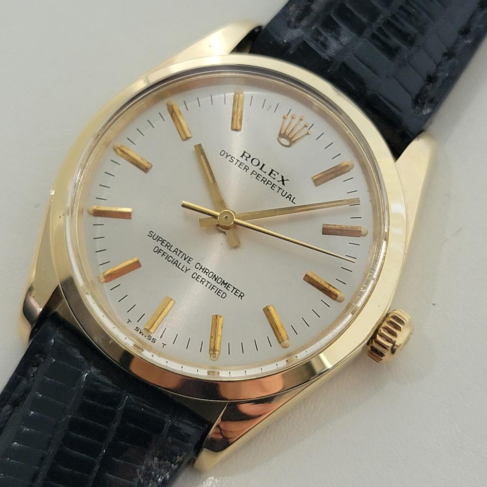 Men's Mens Rolex Oyster Perpetual Ref 1005 34mm 14k Solid Gold Automatic 1970s RA444