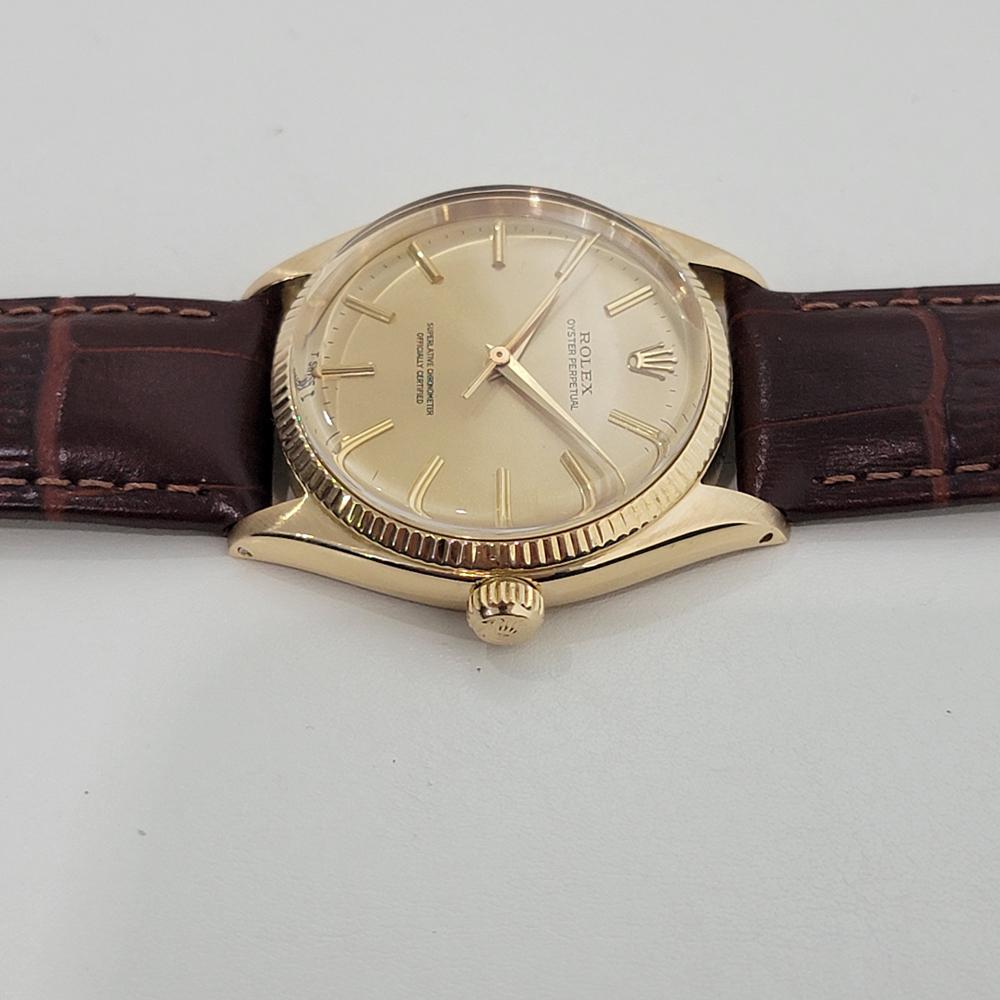 Mens Rolex Oyster Perpetual Ref 1005 34mm 18k Solid Gold Automatic 1960s RA423 1