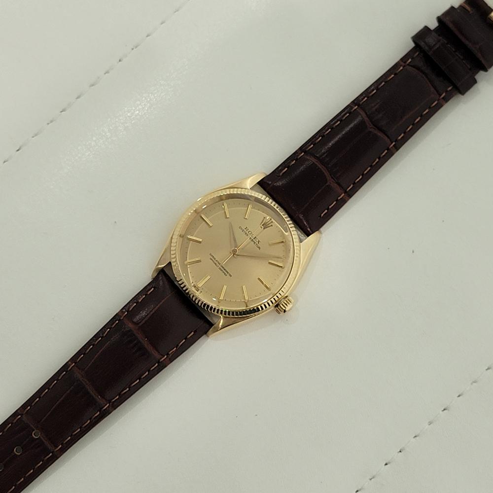 Mens Rolex Oyster Perpetual Ref 1005 34mm 18k Solid Gold Automatic 1960s RA423 3