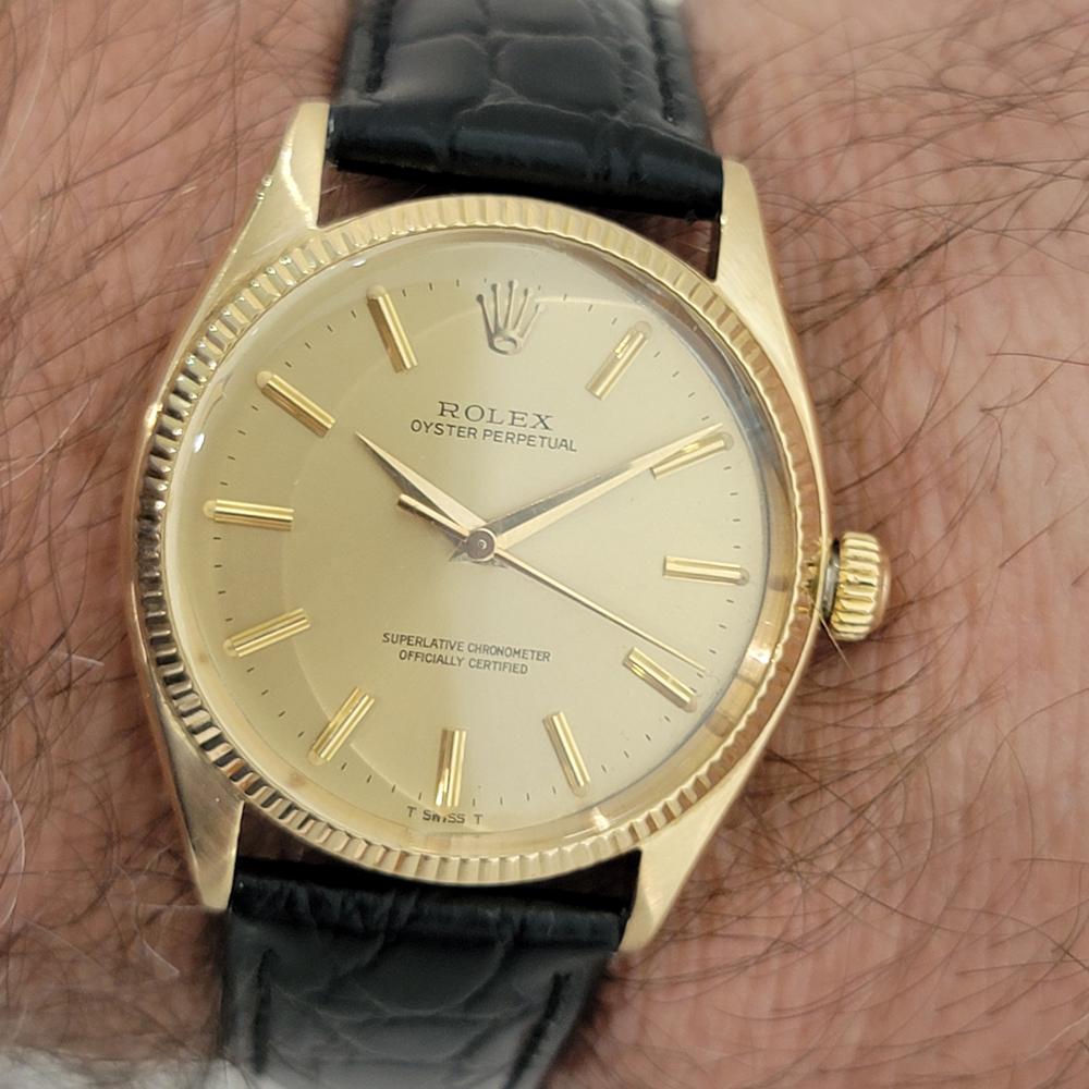 Mens Rolex Oyster Perpetual Ref 1005 34mm 18k Solid Gold Automatic 1960s RA423B 10