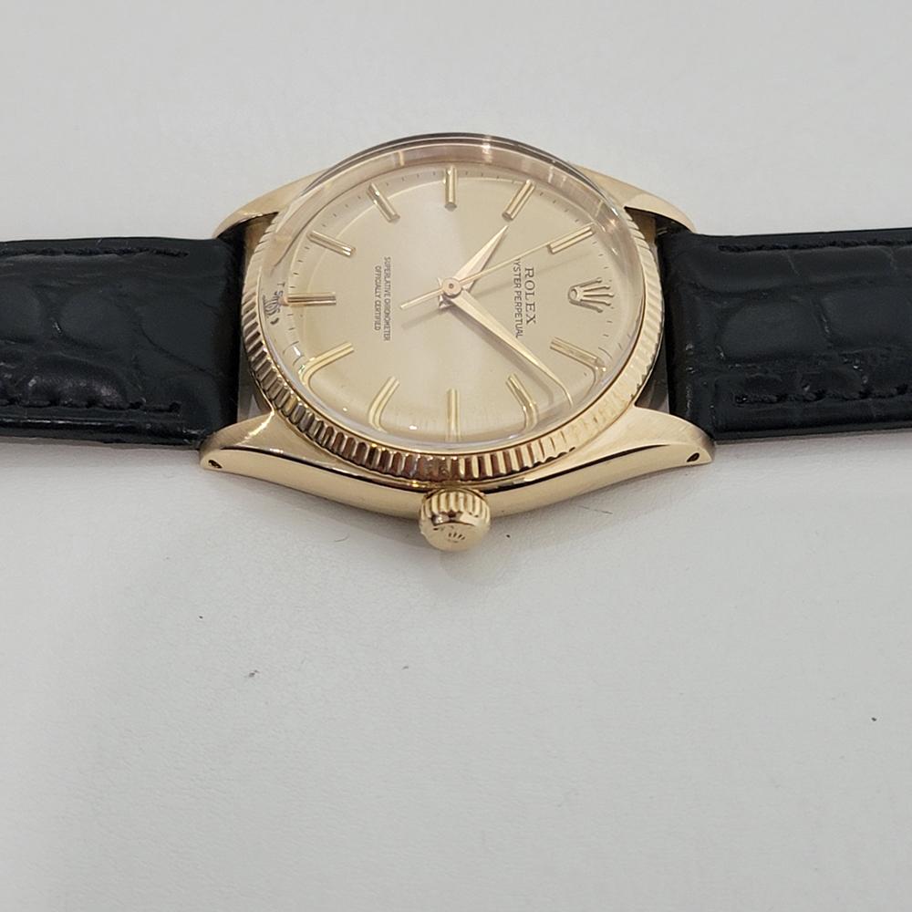 Mens Rolex Oyster Perpetual Ref 1005 34mm 18k Solid Gold Automatic 1960s RA423B 1