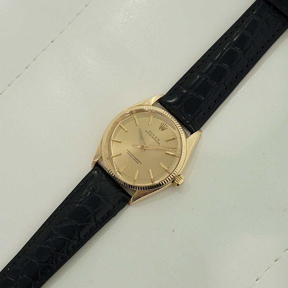 Mens Rolex Oyster Perpetual Ref 1005 34mm 18k Solid Gold Automatic 1960s RA423B 3