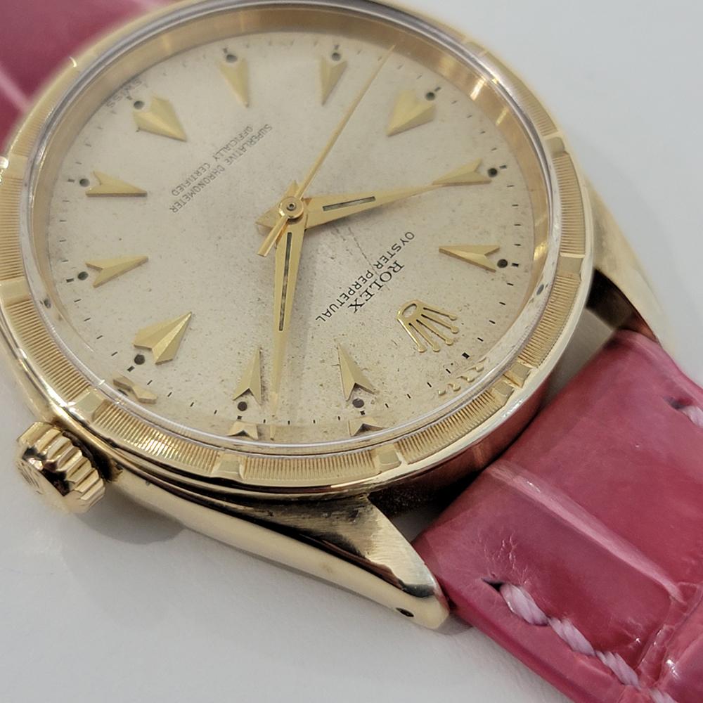 Mens Rolex Oyster Perpetual Ref 1007 14k Gold Automatic 1960s Swiss RJC206 1
