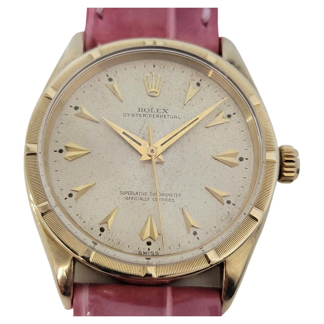 Mens Rolex Oyster Perpetual Ref 1007 14k Gold Automatic 1960s Swiss RJC206