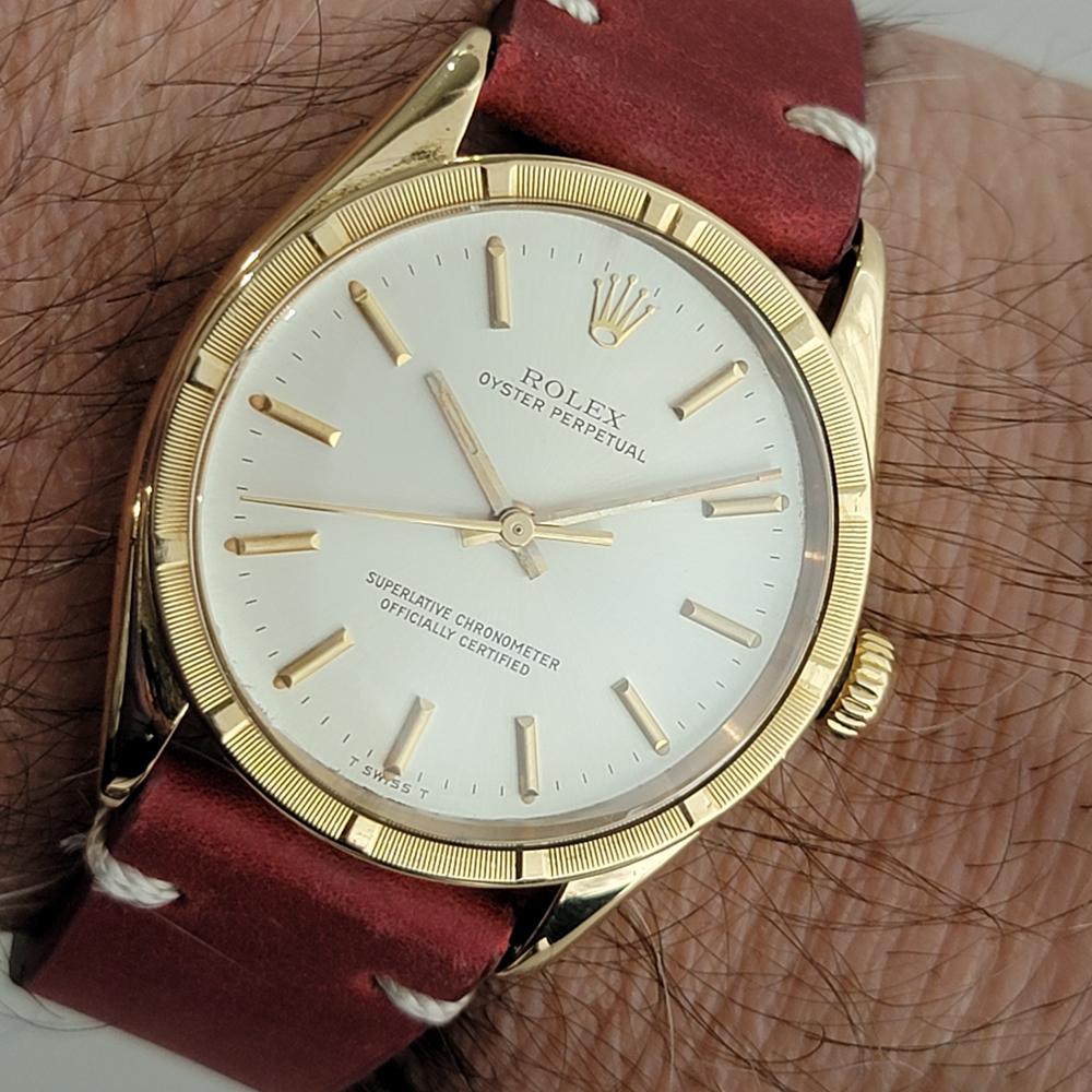 Mens Rolex Oyster Perpetual Ref 1007 18k Gold Automatic 1960s Swiss RA312R 7