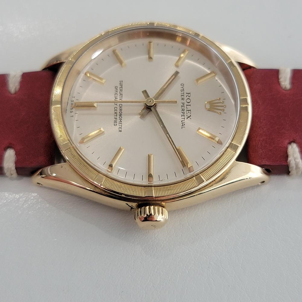 Mens Rolex Oyster Perpetual Ref 1007 18k Gold Automatic 1960s Swiss RA312R In Excellent Condition In Beverly Hills, CA