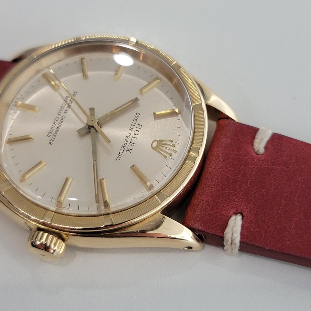 Men's Mens Rolex Oyster Perpetual Ref 1007 18k Gold Automatic 1960s Swiss RA312R