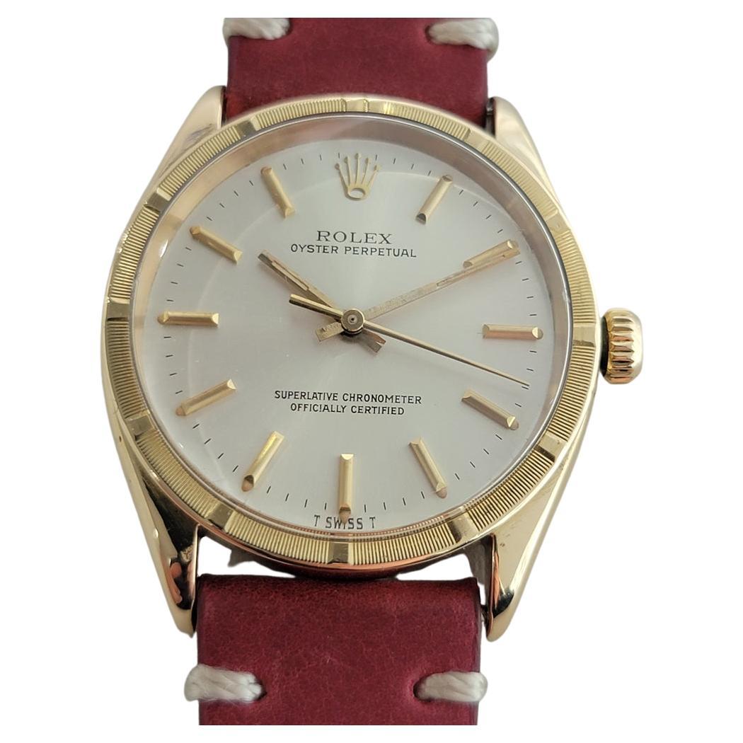 Mens Rolex Oyster Perpetual Ref 1007 18k Gold Automatic 1960s Swiss RA312R