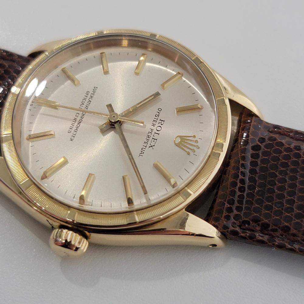 Mens Rolex Oyster Perpetual Ref 1007 18k Gold Automatic 1960s Vintage RA312 In Excellent Condition In Beverly Hills, CA