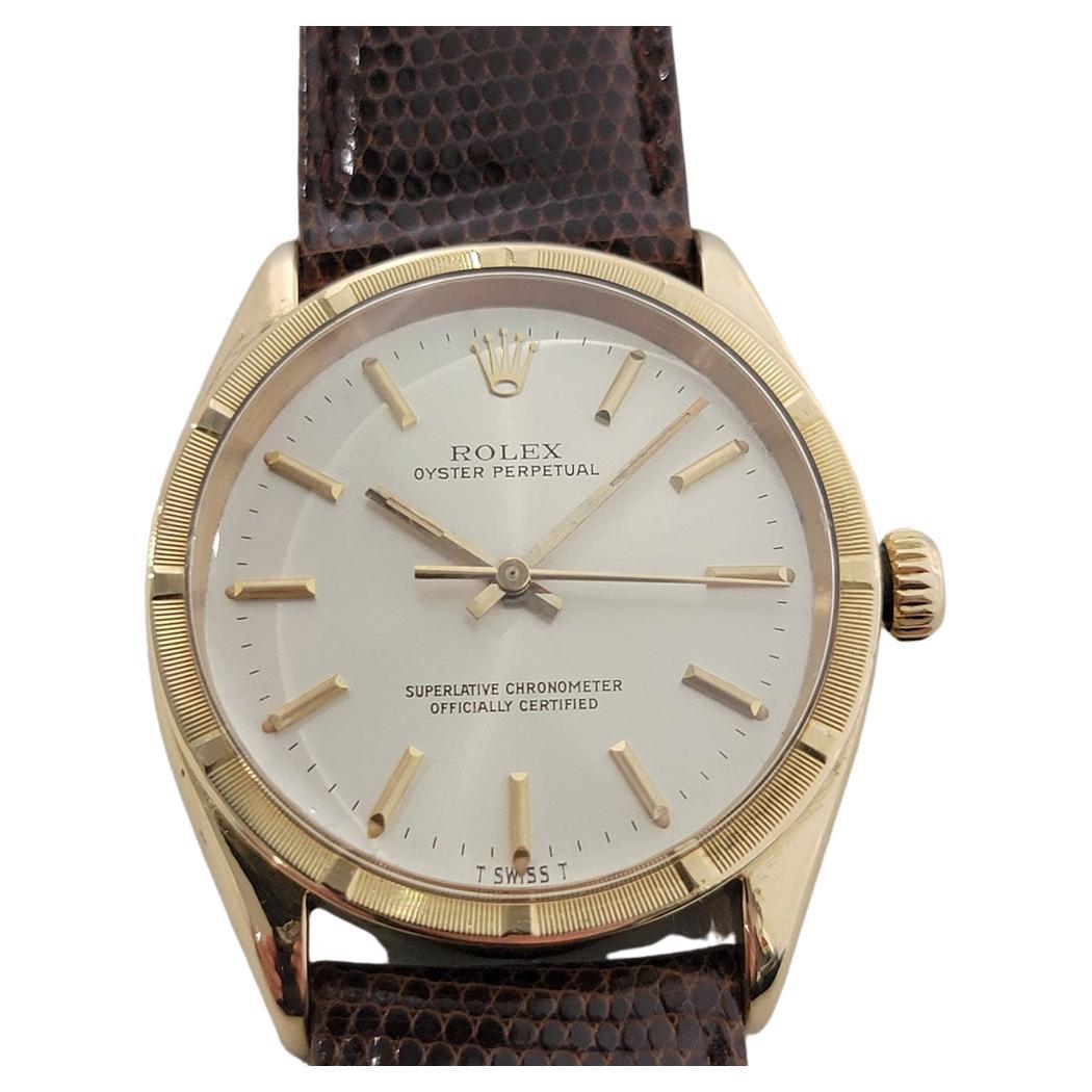 Mens Rolex Oyster Perpetual Ref 1007 18k Gold Automatic 1960s Vintage RA312