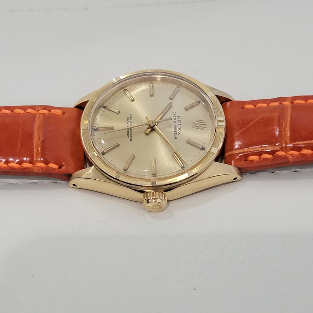 Mens Rolex Oyster Perpetual Ref 1007 34mm 18k Solid Gold Automatic 1960s RA438 For Sale 1