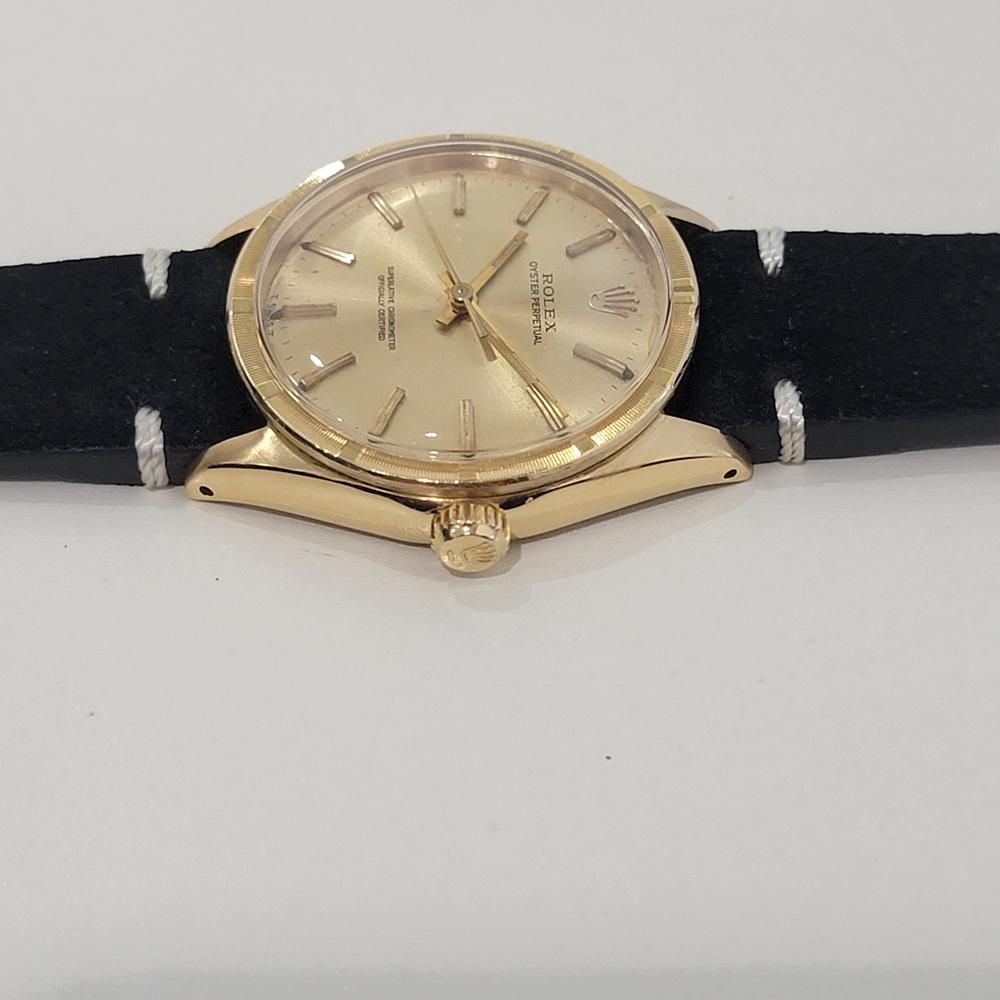 Mens Rolex Oyster Perpetual Ref 1007 34mm 18k Solid Gold Automatic 1960s RA438 For Sale 1