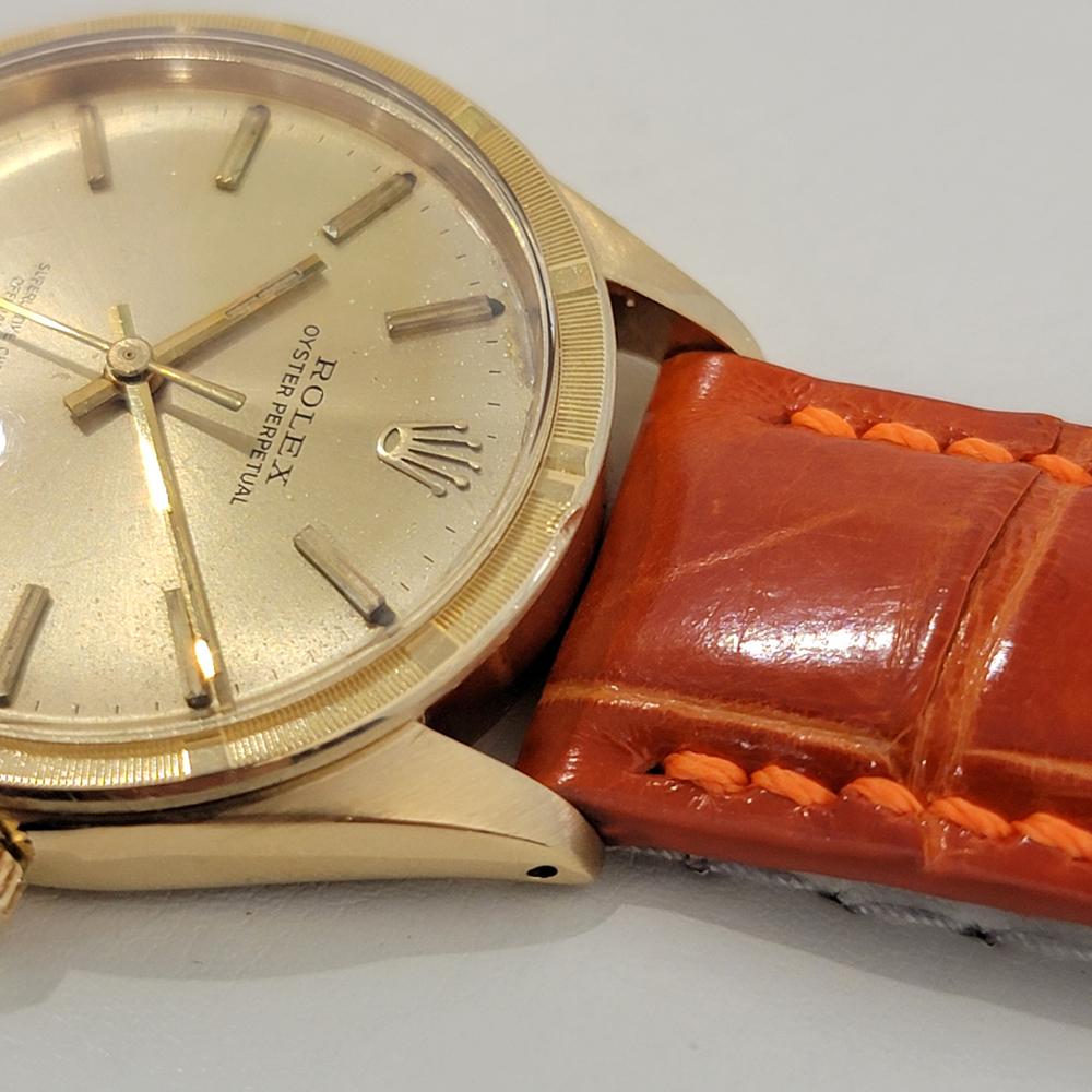 Mens Rolex Oyster Perpetual Ref 1007 34mm 18k Solid Gold Automatic 1960s RA438 For Sale 2