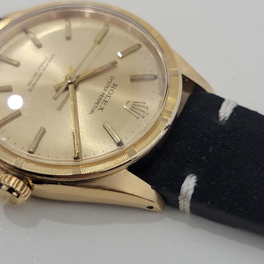 Mens Rolex Oyster Perpetual Ref 1007 34mm 18k Solid Gold Automatic 1960s RA438 For Sale 2