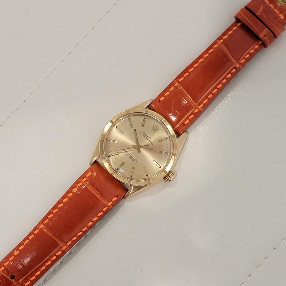 Mens Rolex Oyster Perpetual Ref 1007 34mm 18k Solid Gold Automatic 1960s RA438 For Sale 3