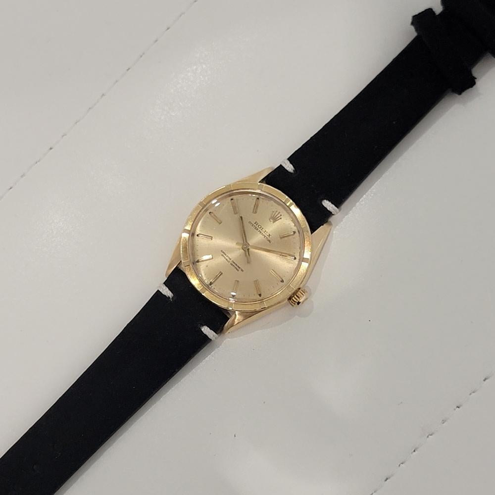 Mens Rolex Oyster Perpetual Ref 1007 34mm 18k Solid Gold Automatic 1960s RA438 For Sale 3