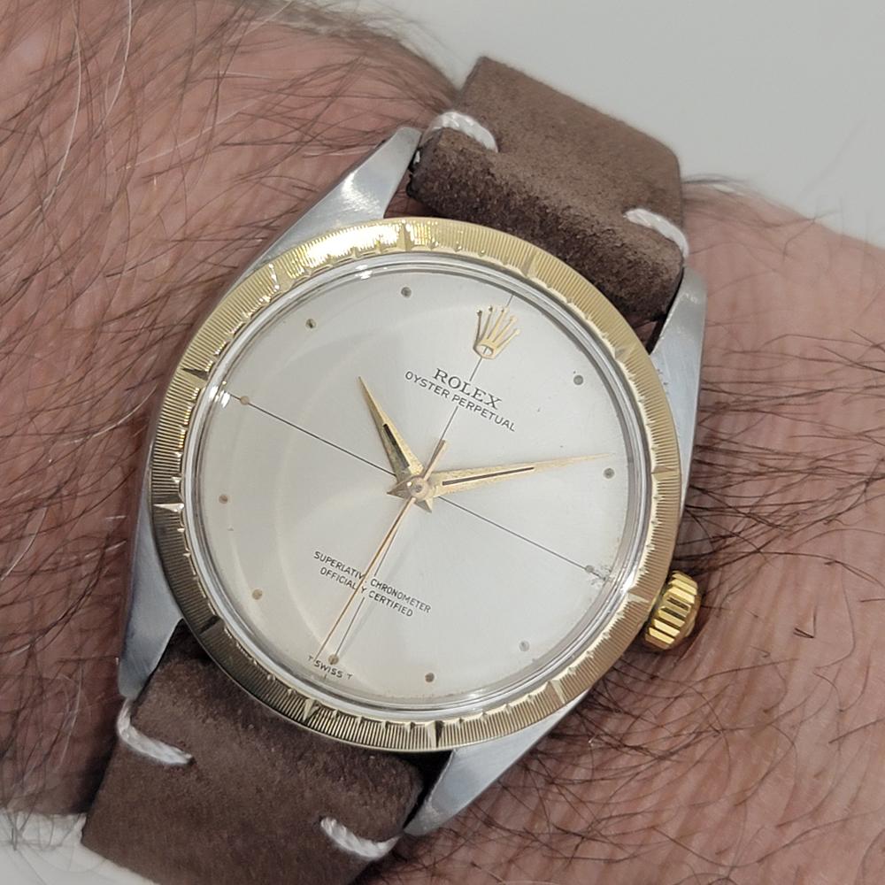 Mens Rolex Oyster Perpetual Ref 1008 35mm 18k SS Automatic 1960s Vintage RA464B 9