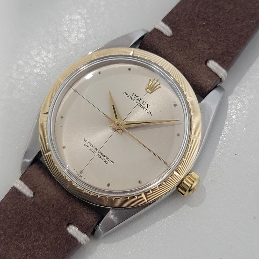 Men's Mens Rolex Oyster Perpetual Ref 1008 35mm 18k SS Automatic 1960s Vintage RA464B