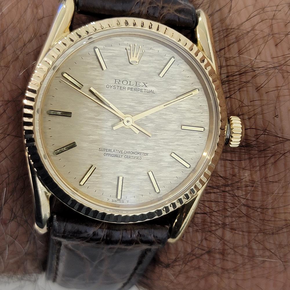Mens Rolex Oyster Perpetual Ref 1011 18k Gold 1970s Automatic Swiss RJC154 For Sale 7