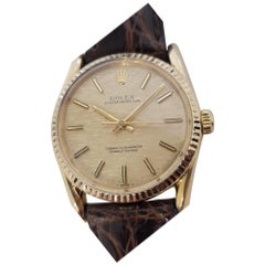 Herren Rolex Oyster Perpetual Ref 1011 18k Gold Automatik 1970er Jahre Schweizer RJC154