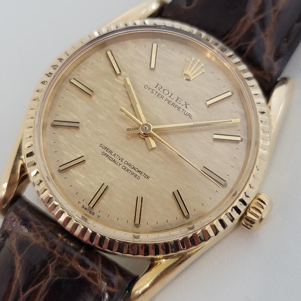 Herren Rolex Oyster Perpetual Ref 1011 18k Gold Automatik 1970er Jahre Schweizer RJC154 1