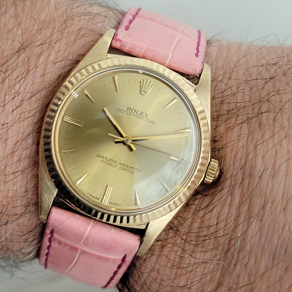 Mens Rolex Oyster Perpetual Ref 1013 18k Gold Automatic 1960s Swiss RA310P For Sale 6