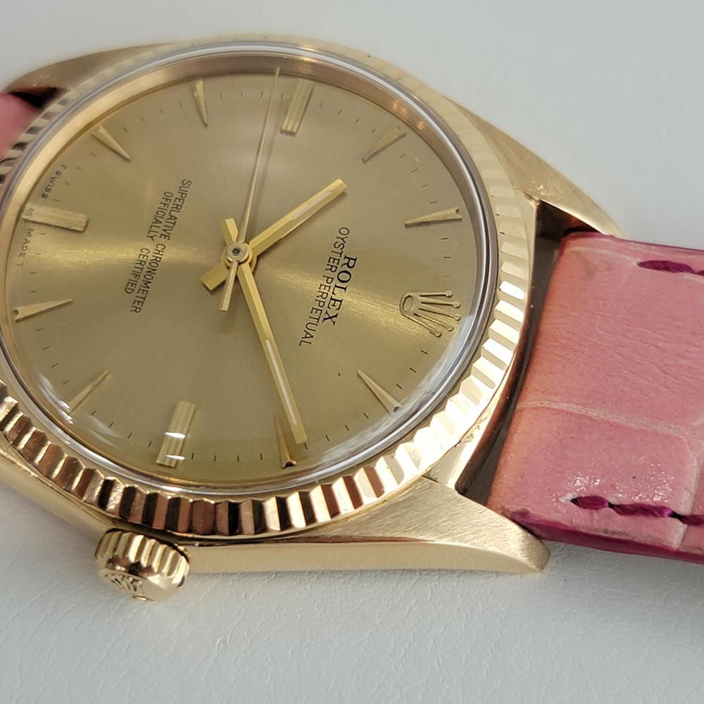 Mens Rolex Oyster Perpetual Ref 1013 18k Gold Automatic 1960s Swiss RA310P In Excellent Condition For Sale In Beverly Hills, CA