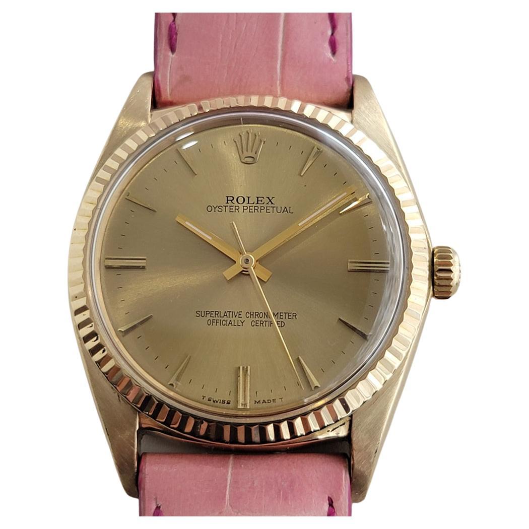 Mens Rolex Oyster Perpetual Ref 1013 18k Gold Automatic 1960s Swiss RA310P For Sale