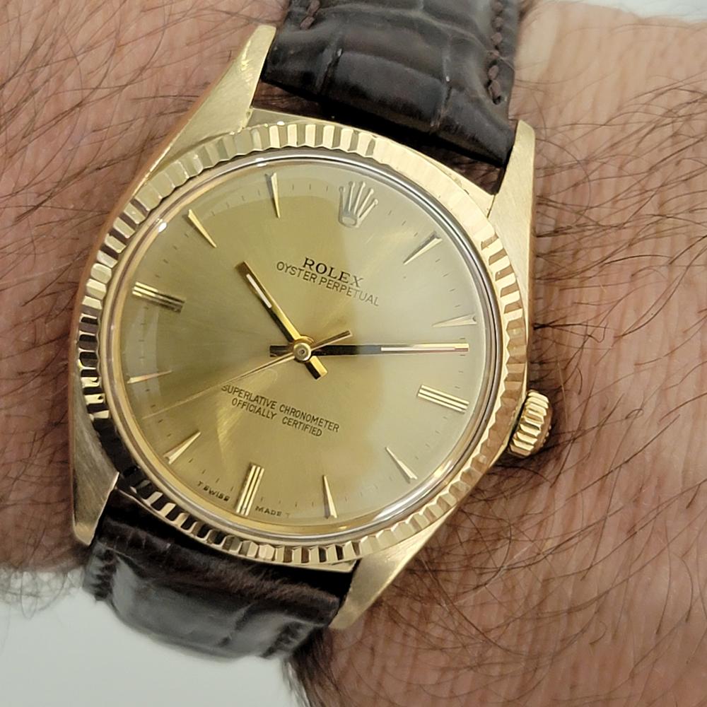Mens Rolex Oyster Perpetual Ref 1013 18k Gold Automatic 1960s Vintage RA310 For Sale 6