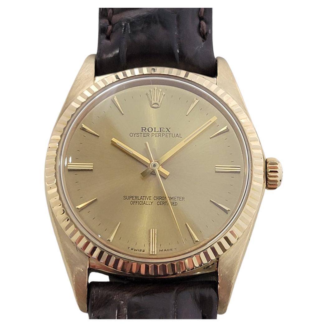 Mens Rolex Oyster Perpetual Ref 1013 18k Gold Automatic 1960s Vintage RA310